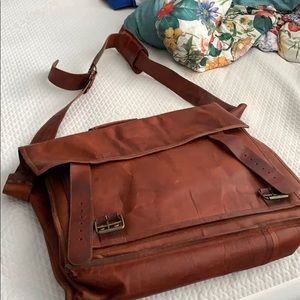 Leather shell laptop holder/work bag